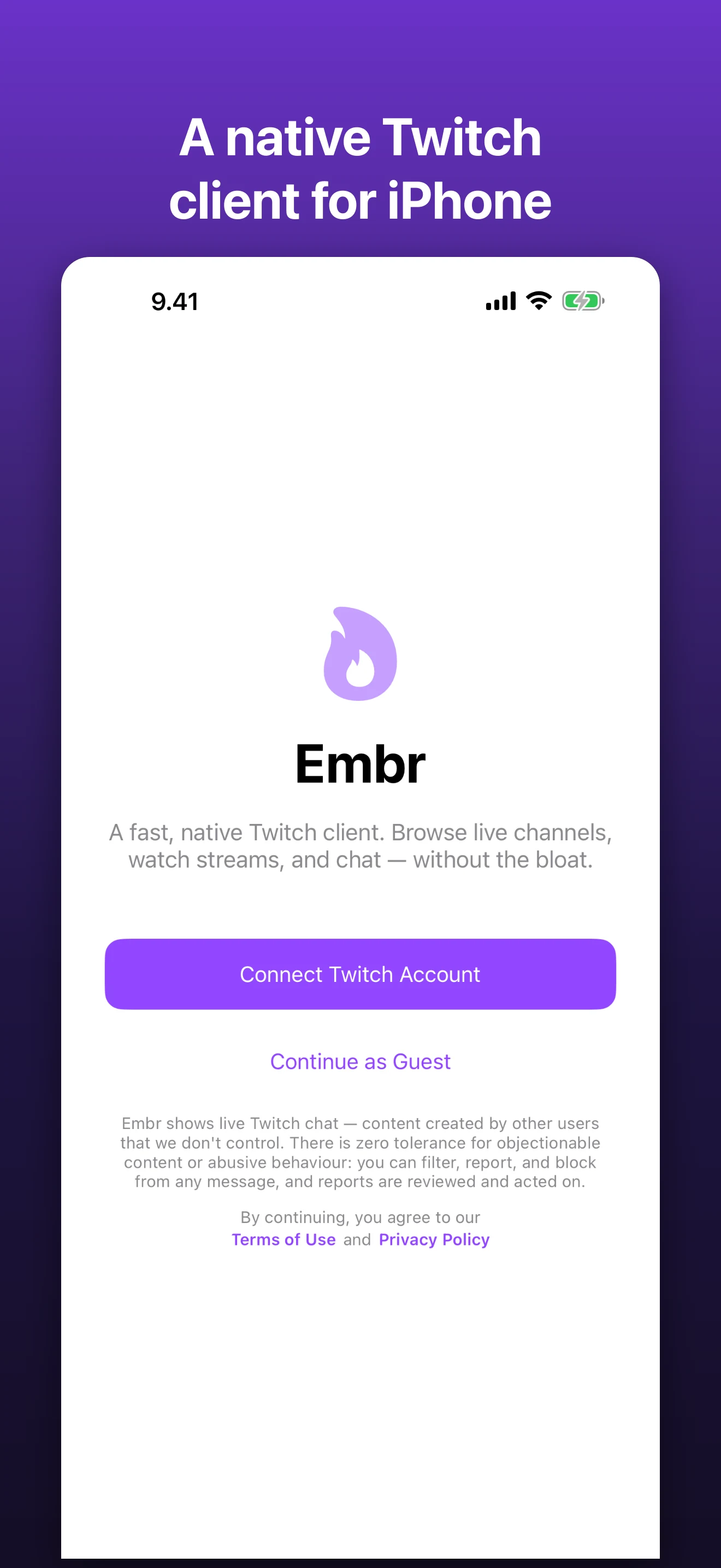 Embr — A native Twitch client for iPhone