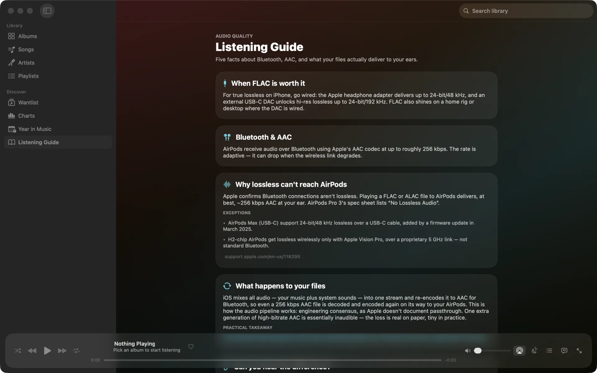 Flaccy — The Listening Guide: what Bluetooth, AAC, and your files really deliver