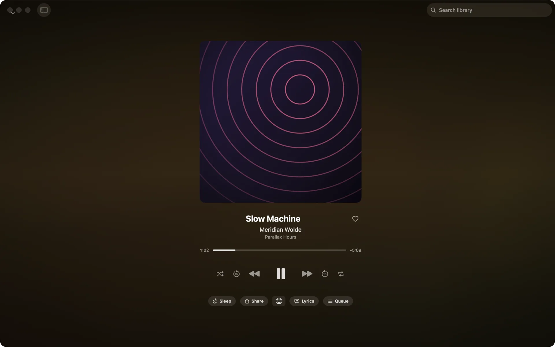 Flaccy — Now Playing: full-bleed artwork over an ambient, palette-tinted backdrop