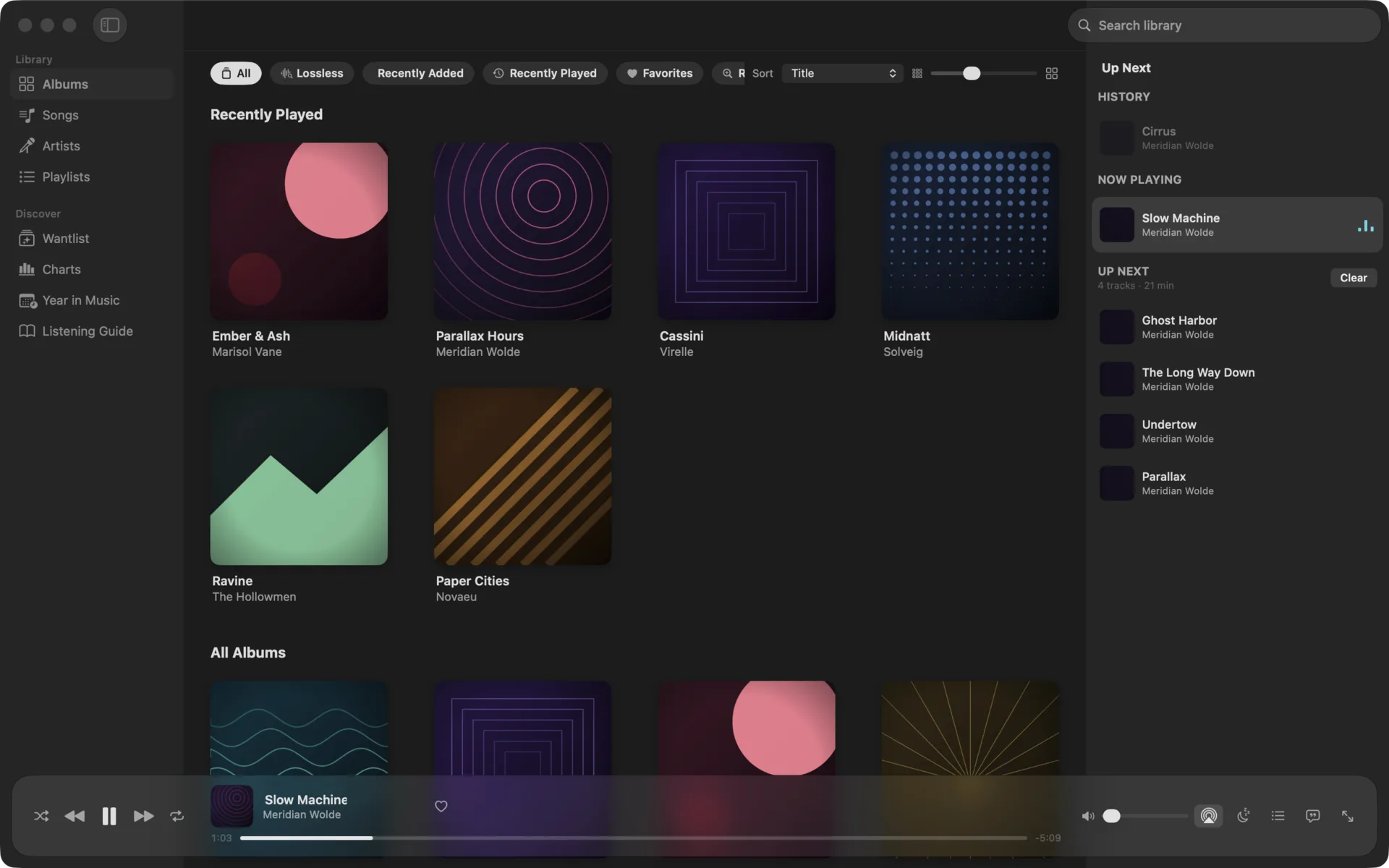 Flaccy — Up Next: see your history, what's playing, and the queue ahead