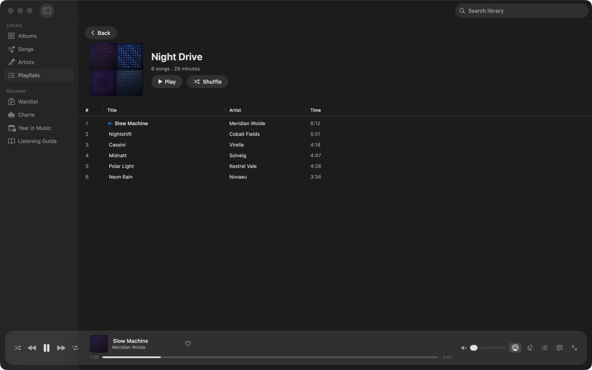 Flaccy — Playlists that mix your whole library — play or shuffle in a click