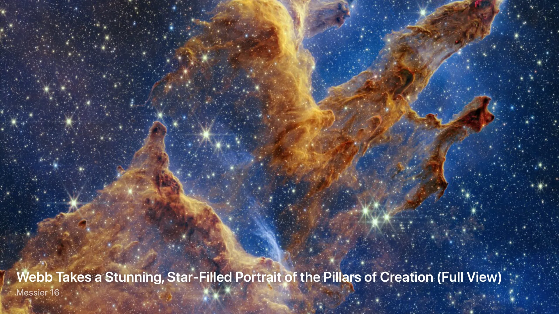 Solar Beam — Ambient Mode on Apple TV: the Pillars of Creation, full-bleed in 4K
