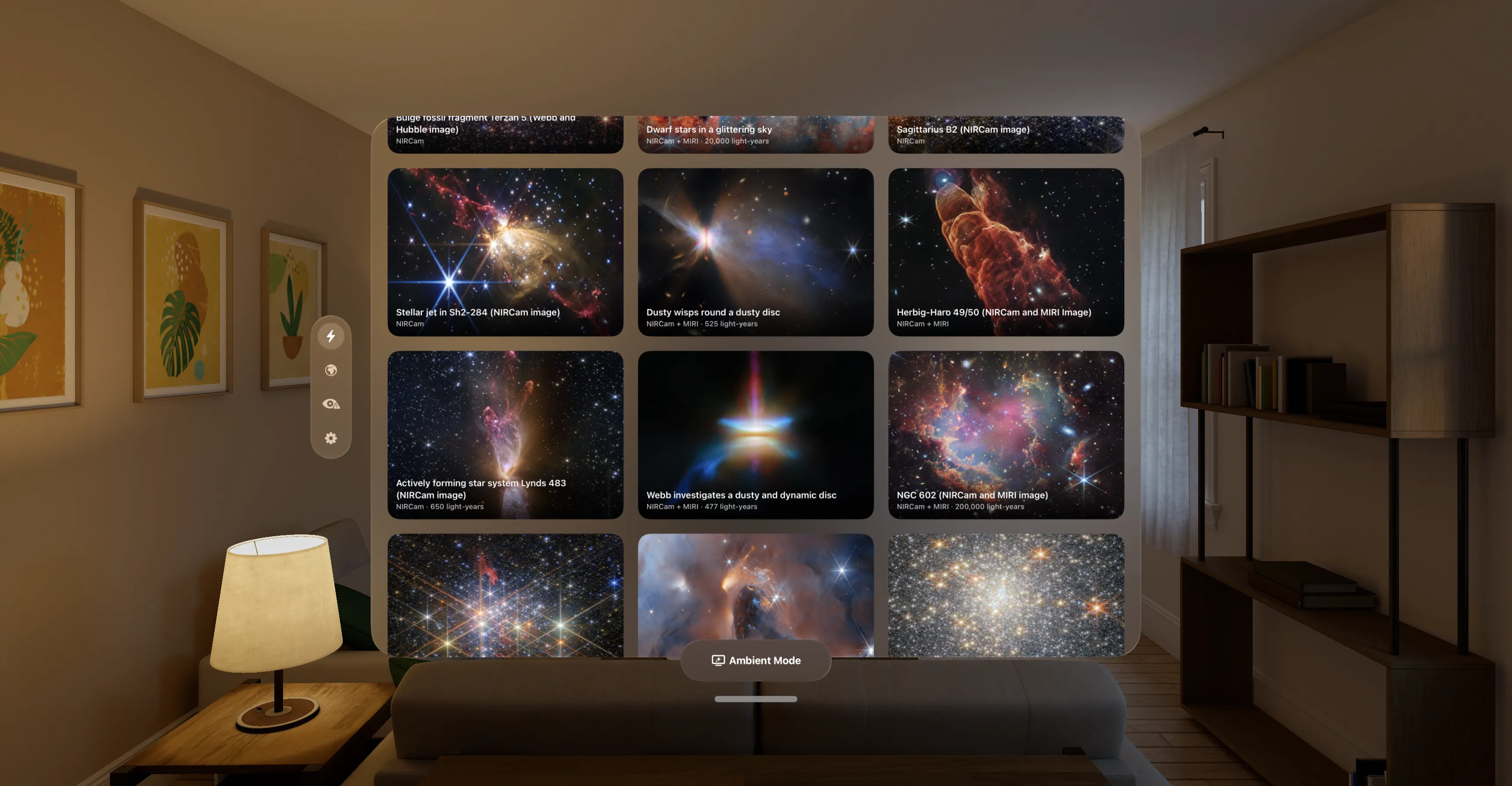 Solar Beam — The Webb gallery floating in your room on Vision Pro