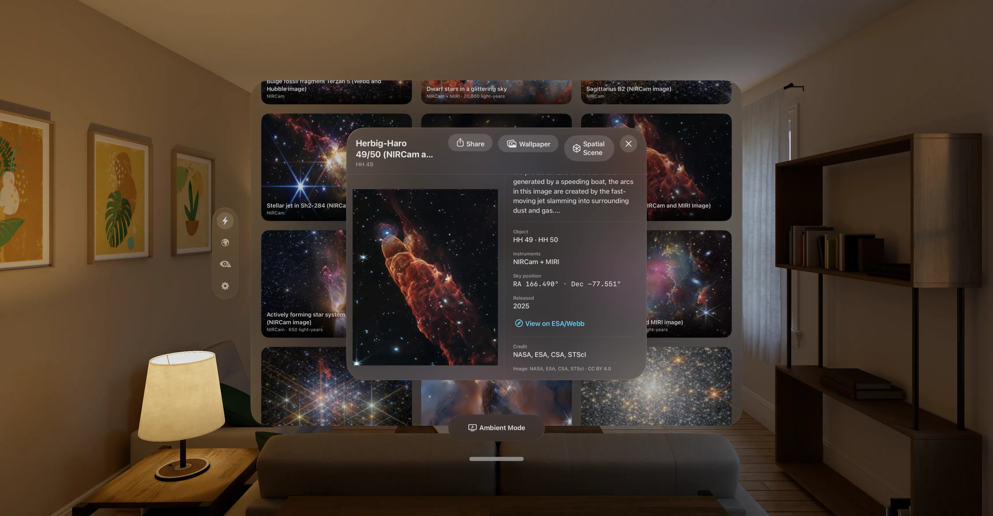 Solar Beam — Caption, sky data and credit — plus Spatial Scene on Vision Pro