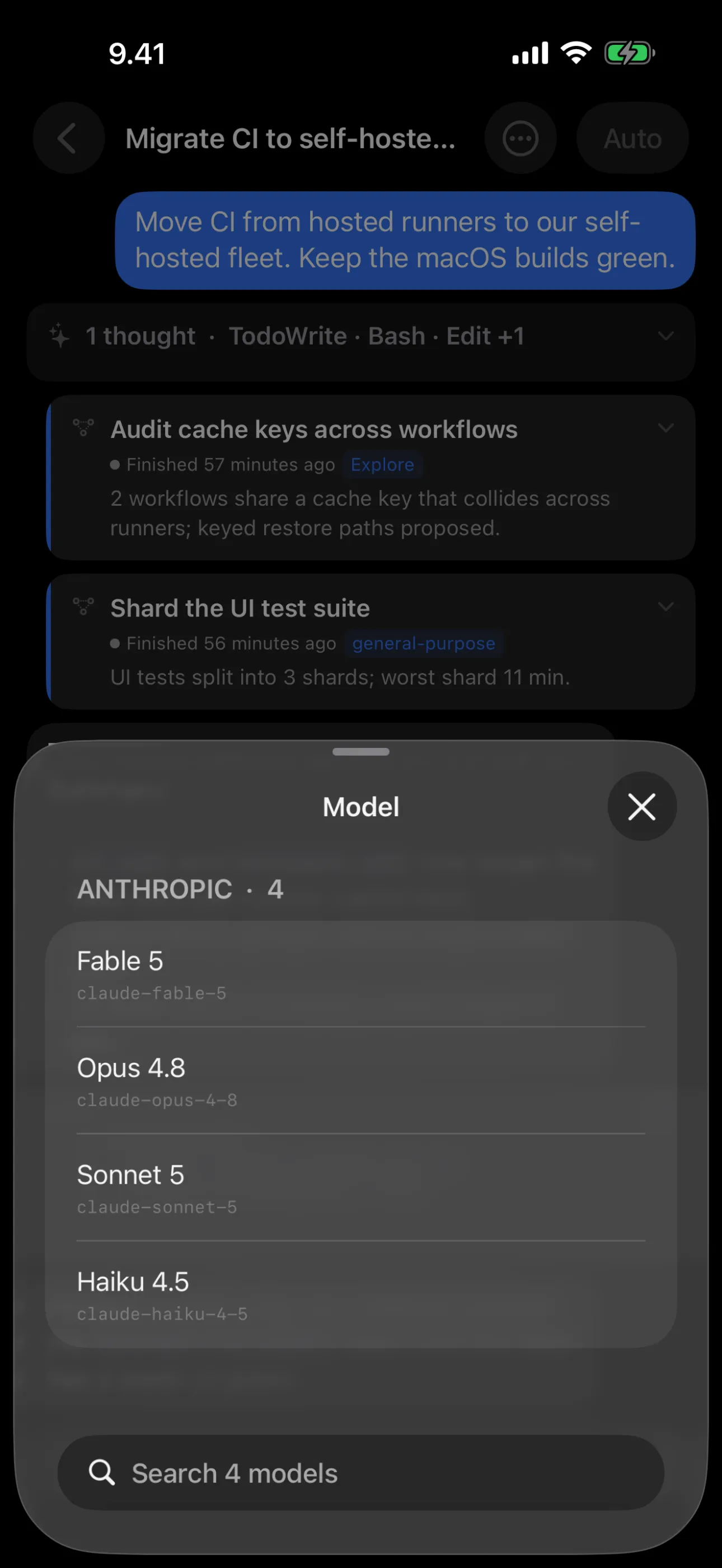 Tailscode — Any model, any reasoning effort, mid-conversation