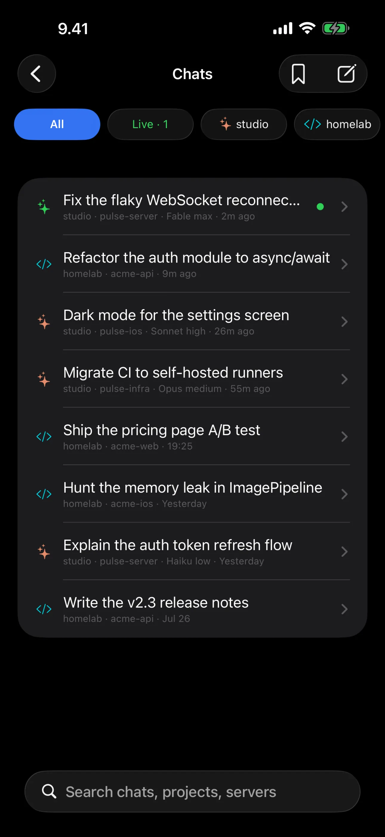 Tailscode — Every chat across every machine, filtered and searchable